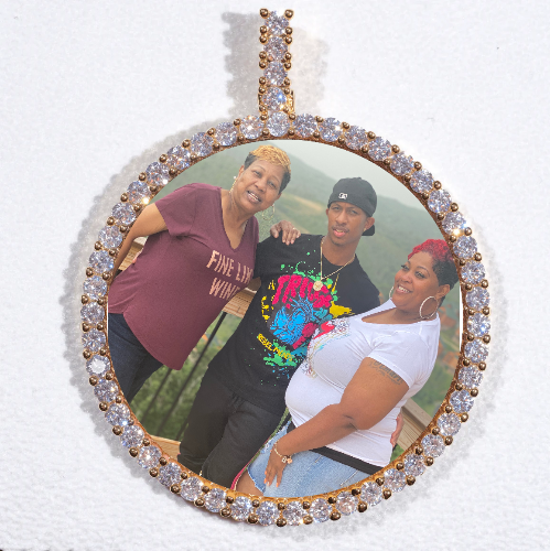 LARGE 3D CIRCLE CUSTOM PICTURE PENDANT