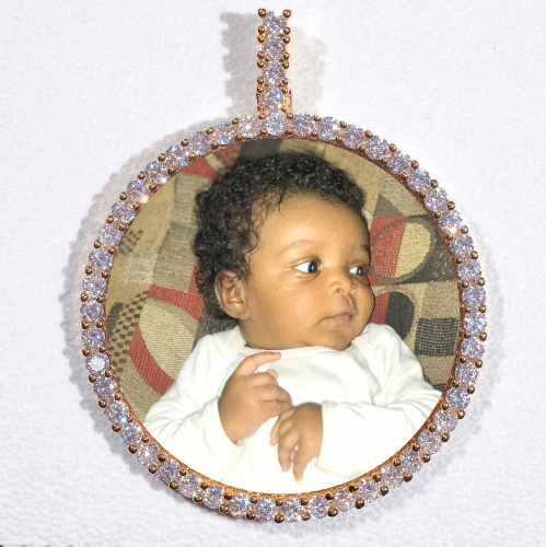 LARGE 3D CIRCLE CUSTOM PICTURE PENDANT