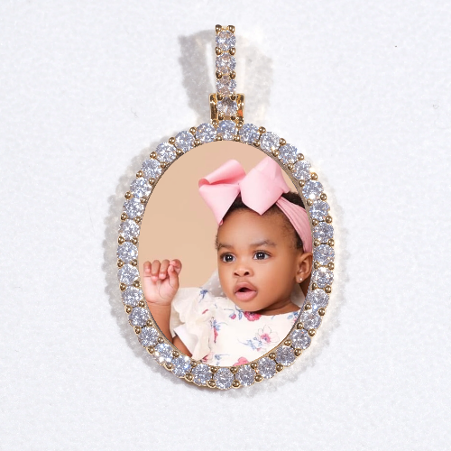 3D Oval Custom Picture Pendant