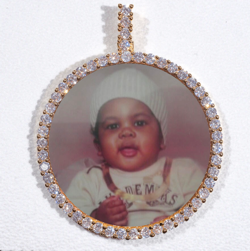 LARGE 3D CIRCLE CUSTOM PICTURE PENDANT
