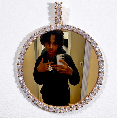 LARGE 3D CIRCLE CUSTOM PICTURE PENDANT
