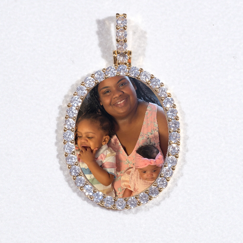3D Oval Custom Picture Pendant