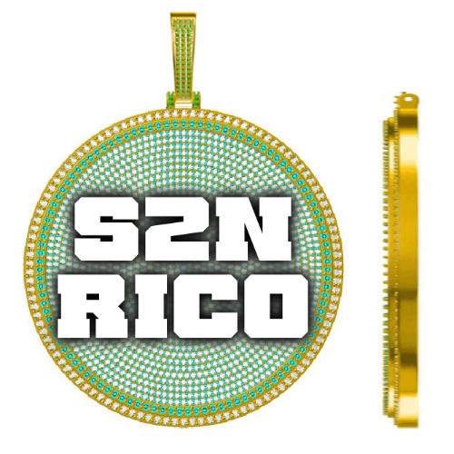 CUSTOM LETTER NECKLACE 3D BIG DISC