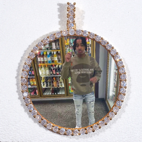 LARGE 3D CIRCLE CUSTOM PICTURE PENDANT