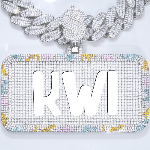 CUSTOM LETTER NECKLACE 3D COLORFUL SQUARE