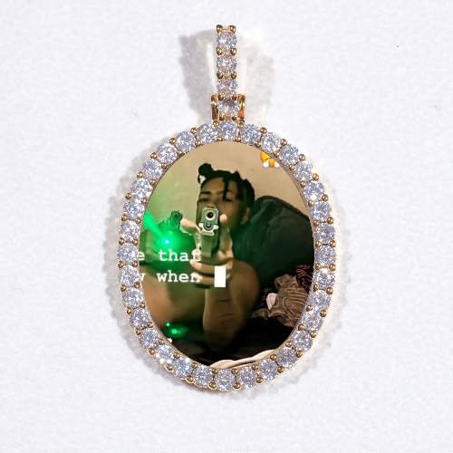 3D Oval Custom Picture Pendant