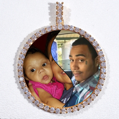 LARGE 3D CIRCLE CUSTOM PICTURE PENDANT