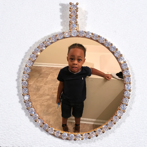 LARGE 3D CIRCLE CUSTOM PICTURE PENDANT