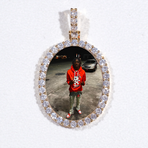 3D Oval Custom Picture Pendant