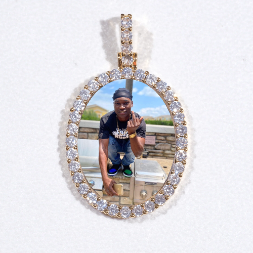 3D Oval Custom Picture Pendant