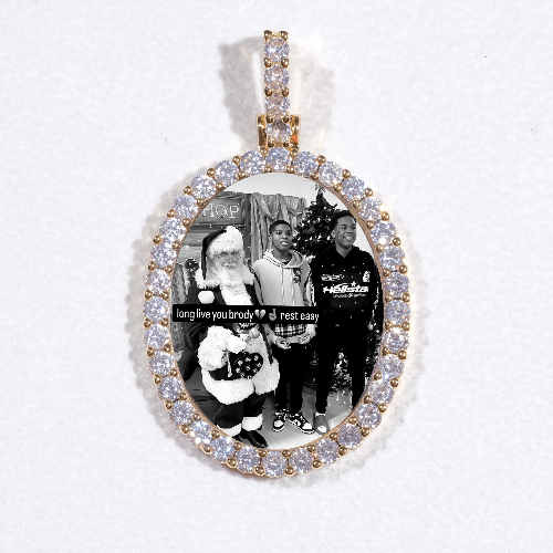 3D Oval Custom Picture Pendant
