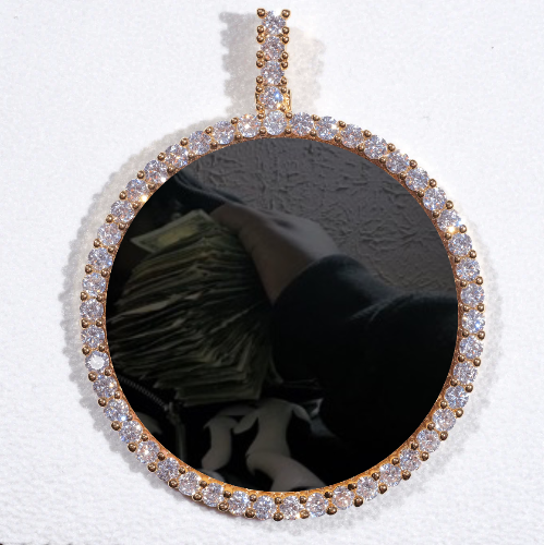 LARGE 3D CIRCLE CUSTOM PICTURE PENDANT