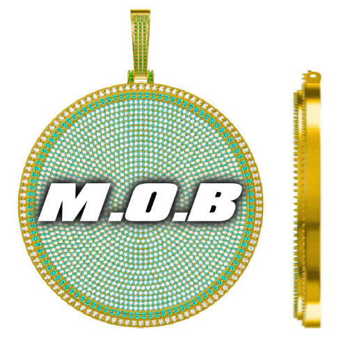 CUSTOM LETTER NECKLACE 3D BIG DISC