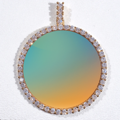 LARGE 3D CIRCLE CUSTOM PICTURE PENDANT