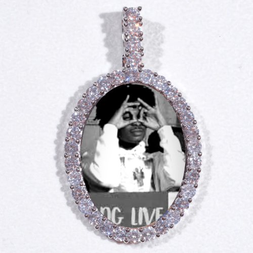 Large 3D Oval Custom Picture Pendant