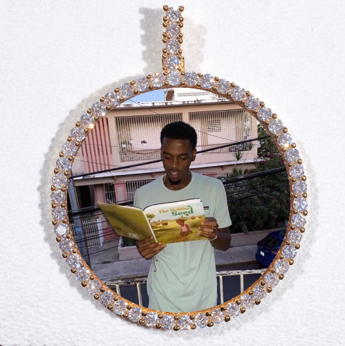 LARGE 3D CIRCLE CUSTOM PICTURE PENDANT