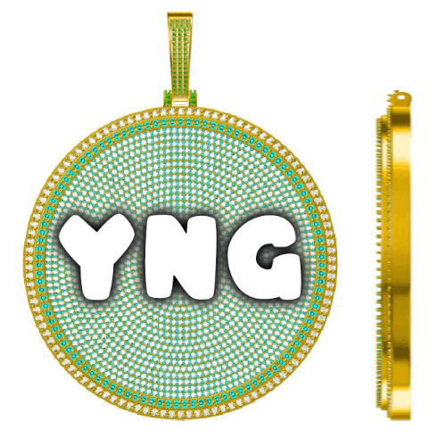 CUSTOM LETTER NECKLACE 3D BIG DISC