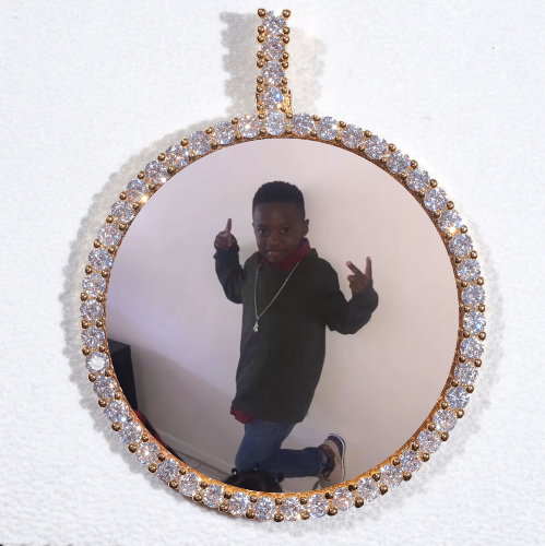 LARGE 3D CIRCLE CUSTOM PICTURE PENDANT