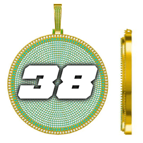 CUSTOM LETTER NECKLACE 3D BIG DISC