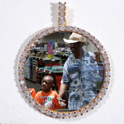 LARGE 3D CIRCLE CUSTOM PICTURE PENDANT