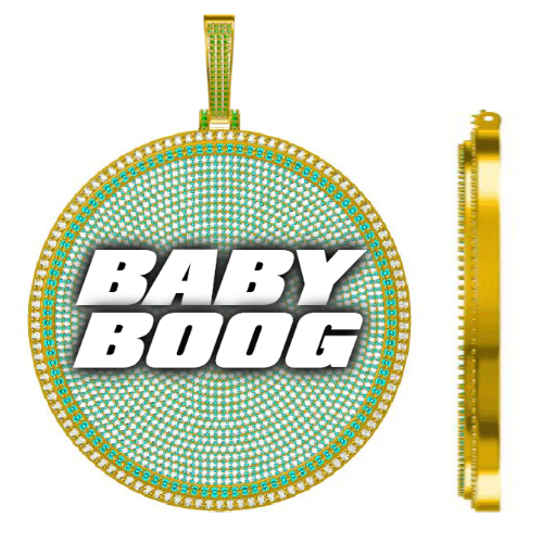 CUSTOM LETTER NECKLACE 3D BIG DISC