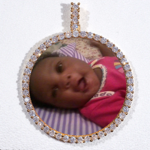 LARGE 3D CIRCLE CUSTOM PICTURE PENDANT