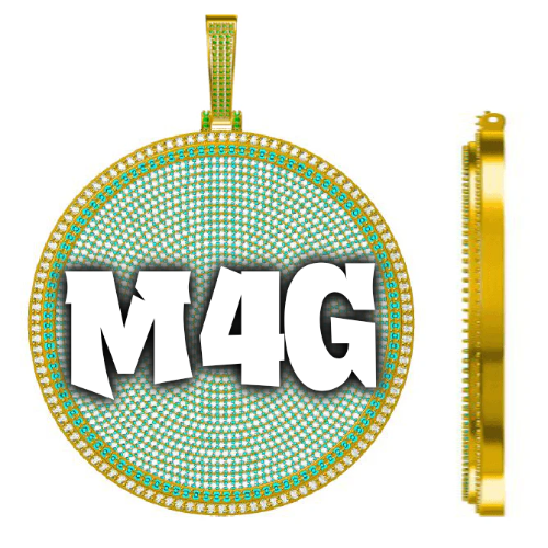 CUSTOM LETTER NECKLACE 3D BIG DISC