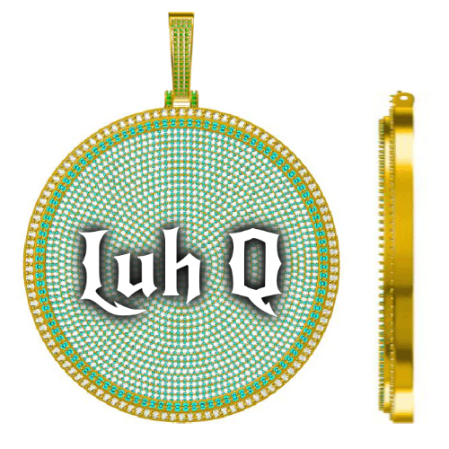CUSTOM LETTER NECKLACE 3D BIG DISC