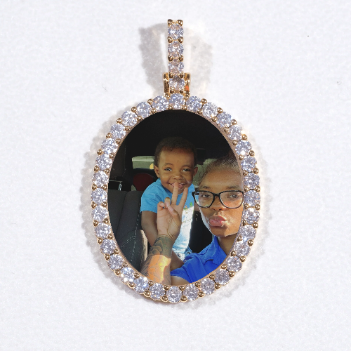 3D Oval Custom Picture Pendant