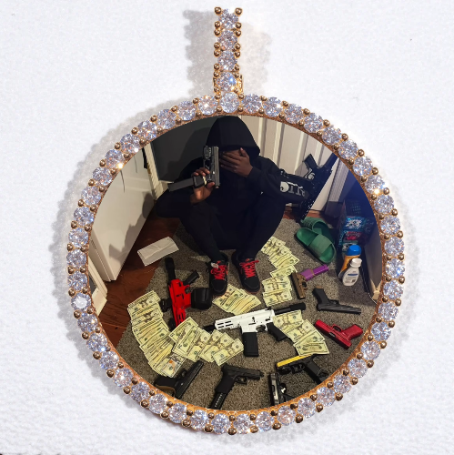 LARGE 3D CIRCLE CUSTOM PICTURE PENDANT