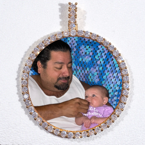 LARGE 3D CIRCLE CUSTOM PICTURE PENDANT