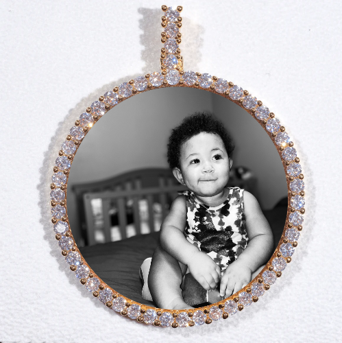 LARGE 3D CIRCLE CUSTOM PICTURE PENDANT