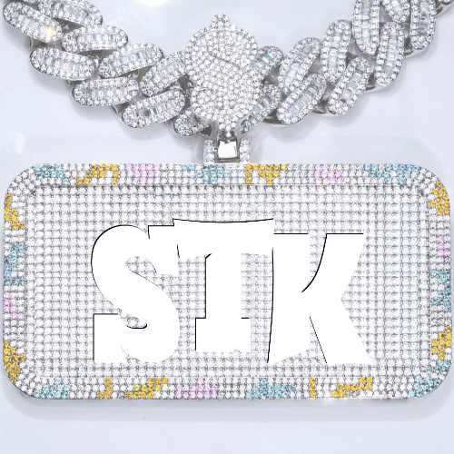 CUSTOM LETTER NECKLACE 3D COLORFUL SQUARE