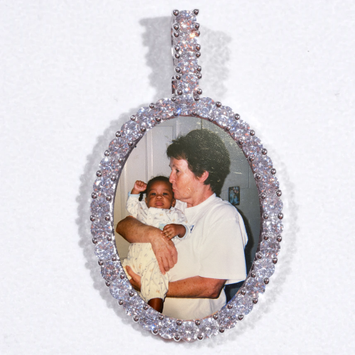 Large 3D Oval Custom Picture Pendant