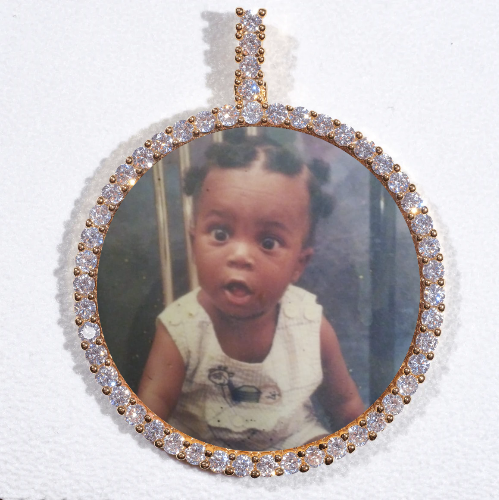 LARGE 3D CIRCLE CUSTOM PICTURE PENDANT