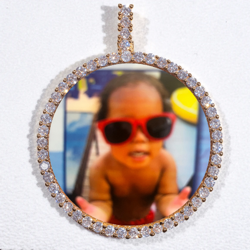 LARGE 3D CIRCLE CUSTOM PICTURE PENDANT