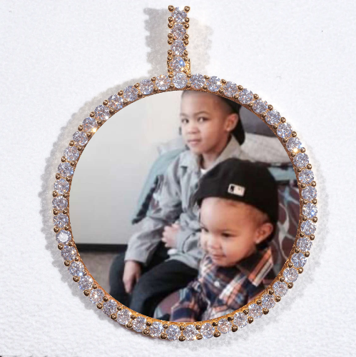 LARGE 3D CIRCLE CUSTOM PICTURE PENDANT