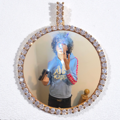 LARGE 3D CIRCLE CUSTOM PICTURE PENDANT
