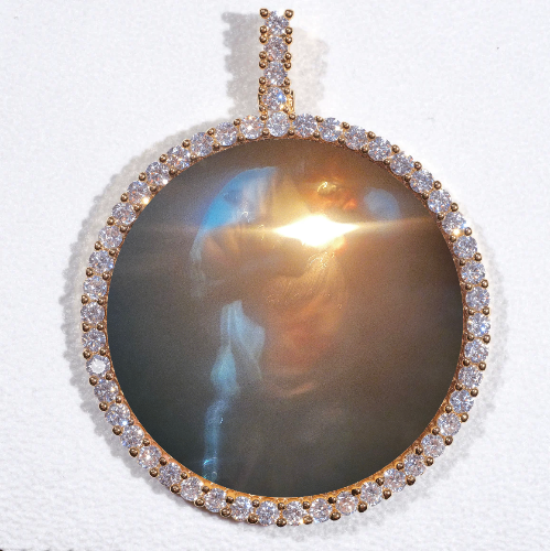 LARGE 3D CIRCLE CUSTOM PICTURE PENDANT