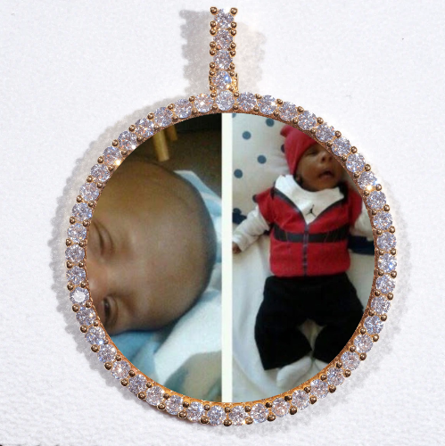 LARGE 3D CIRCLE CUSTOM PICTURE PENDANT