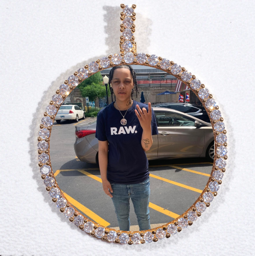 LARGE 3D CIRCLE CUSTOM PICTURE PENDANT