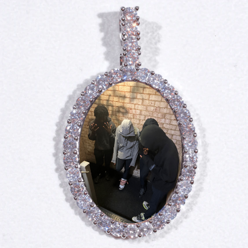 Large 3D Oval Custom Picture Pendant