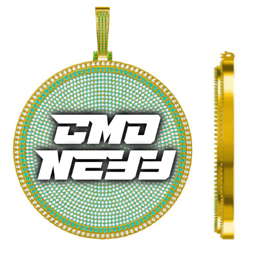CUSTOM LETTER NECKLACE 3D BIG DISC