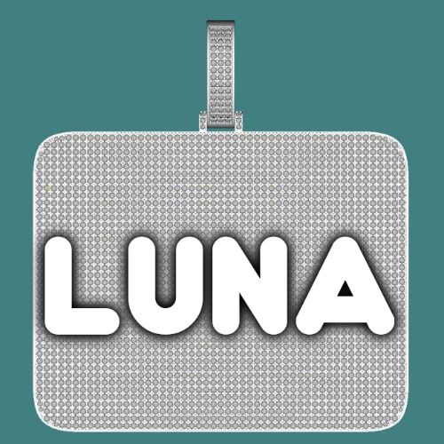 CUSTOM LETTER NECKLACE 3D BIG SQUARE