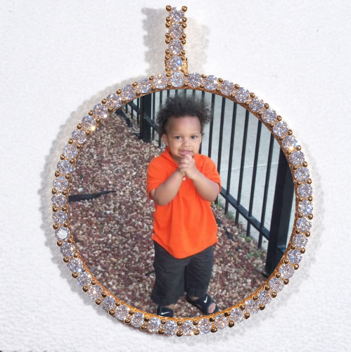 LARGE 3D CIRCLE CUSTOM PICTURE PENDANT
