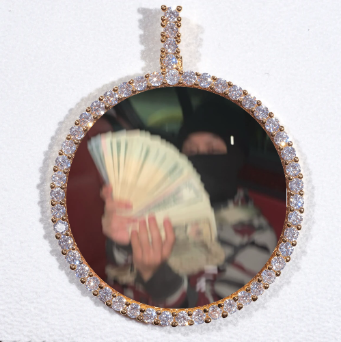 LARGE 3D CIRCLE CUSTOM PICTURE PENDANT
