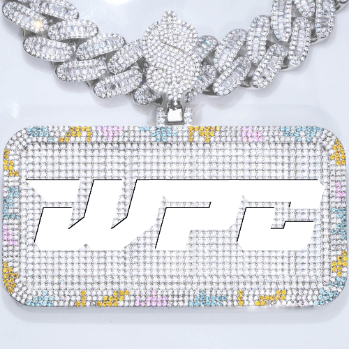 CUSTOM LETTER NECKLACE 3D COLORFUL SQUARE