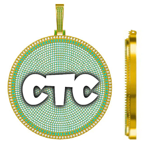 CUSTOM LETTER NECKLACE 3D BIG DISC