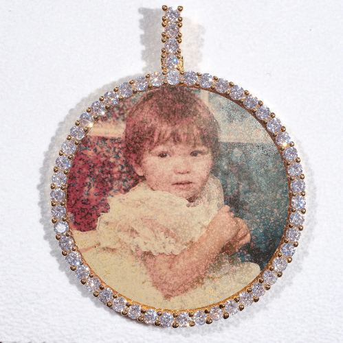 LARGE 3D CIRCLE CUSTOM PICTURE PENDANT
