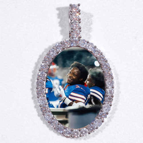 Large 3D Oval Custom Picture Pendant